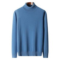 Pure Wool Sweater Men's High Collar Loose Thickened