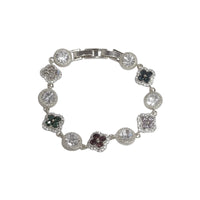 Personalized Fashionable Colorful Zircon Four-Leaf Clover Circle Bracelet