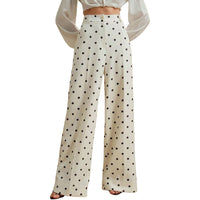 Womens Loose Wide-Leg Trousers Casual Pants Womens High-Waist Versatile Trousers