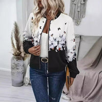 Women's Simple Printed Full-zip Cardigan Coat