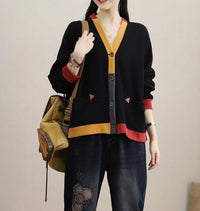 Autumn And Winter Loose Outside Wear Lazy Style Korean Version Design Sense Of Niche Cardigan