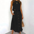 New Elegant Solid-color Vest And Skirt Set For Women