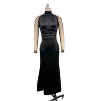 Black Lace Ruched Bodycon Sexy Dress