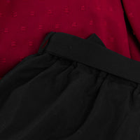 European And American Lace Patchwork Polka Dot Long Sleeve Top Skirt