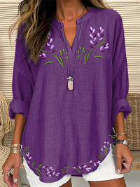 Women's 3D Digital Printing Fashion Round Neck Loose Shirt