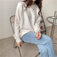 Retro Lazy Style Solid Color Pullover Soft Glutinous All-matching Sweater