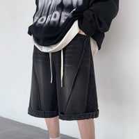 American Retro Trendy Washed Straight Short Pants