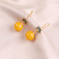 Yellow Beeswax Autumn Simplicity Water Drop Earrings