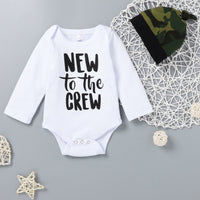 Three-piece White Cotton Letter Camouflage Print With Hood