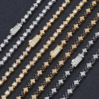 Mens 6mm Star Zircon Tennis Bracelet