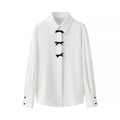 Women's Fashion Bow Decorated Long Sleeve Shirt