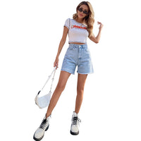High Waist Loose Casual Women's Denim Shorts