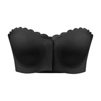 Seamless Front Button Underwear Non-slip No Heel Slippage Strapless Tube Top Women's Gathering Bra