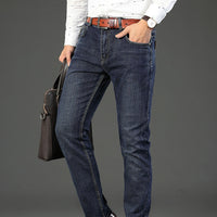 Men's Slim-Fit Washed Loose Denim Jeans