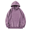 Make Old Washed Wax Printed Cotton Sweatshirt Loose Fit