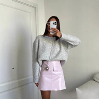 Retro Lazy Style Soft Glutinous Round-neck Comfortable Fashion Sweater