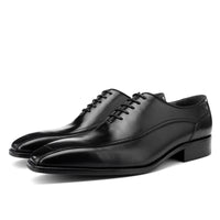First Layer Cowhide Leather Lace-up Hair Men's Shoes