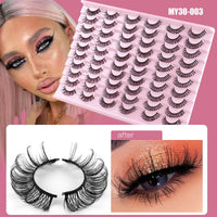 30 Pairs Of Thick Natural DD Chemical Fiber Russian Curly False Eyelashes