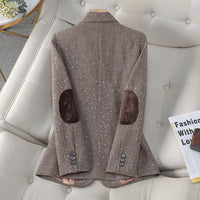Women's Korean-style Houndstooth Design Small Suit Jacket
