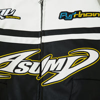 European And American-style Locomotive Racing Suit Leather Coat