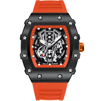 Mens Casual Sport Hollow Barrel-Shaped Quartz Watch