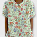 Women's Short-sleeve Printed Pullover Shirt