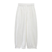Women's Early Spring New Style Solid Color Japanese-Style Cropped Pants With Two Patch Pockets