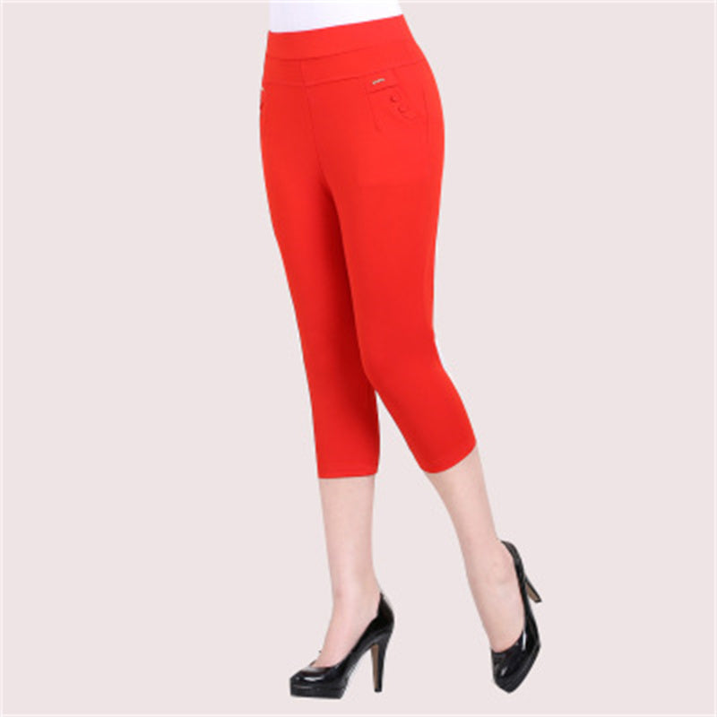 Women's Solid Color High-waist Casual Pants