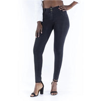 -Color Leggings And Denim Sweatpants Mid-waist
