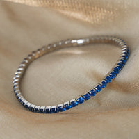 S925 Sterling Silver Fully Diamond-studded Elastic Bracelet, European And American Style