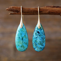 High-quality, Light-luxury Teardrop Natural Phoenix Stone Drop Earringstrendy European And American-style Vintage Jewelry From TEMU Thats Flying Off The Shelves