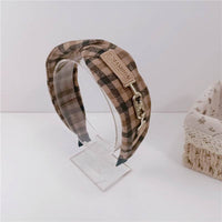 Simple Plaid Headband Fabric Hairband Temperament