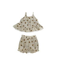 Summer New Baby Cute Heart Shape Sling Top Bulky Underpants 2 Pieces Suit