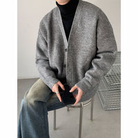 Men's Light Business Commute Solid Color Knitted Jacket