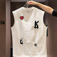 Men Cartoon Printed Sleeveless Vest T-shirt