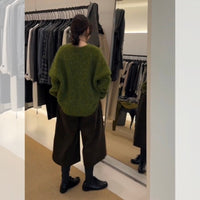Lazy High-end Green Sweater Women