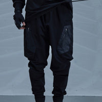 Concealer Spring New Black Heterogeneous Stitching Beam Black Trendy Tooling Casual Pants