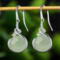 Retro-style Jade Earrings Fashionable Minimalist And Elegant