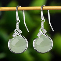 Retro-style Jade Earrings Fashionable Minimalist And Elegant