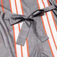 Relaxed-fit Striped Tie-front Jumpsuit Pants For Vacation