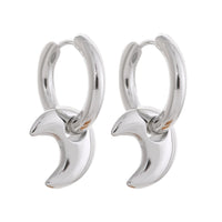Star And Moon  Heart-shaped Earrings