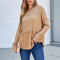 Autumn And Winter New Solid Color Loose Sweater Women's Top