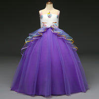 Children's Long Dress Colorful Mesh Cake Pettiskirt