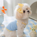 Heart Relief Texture Bow Suspenders Vest Small Dog