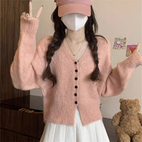 Knitwear Outer Wear Cardigan Solid Color Women's Sweater