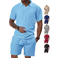 Men's Breathable Figured Cloth Crew Neck Casual Sports Suit