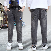 Boys Jeans Autumn And Winter New One-piece Velvet