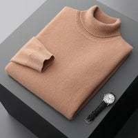 Pure Wool Sweater Men's High Collar Loose Thickened