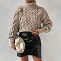 Twist Thread Solid Color Loose Sweater