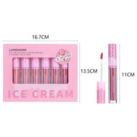 Matte Matte Lip Gloss 6-color Set, Long-lasting Non-stick Cup